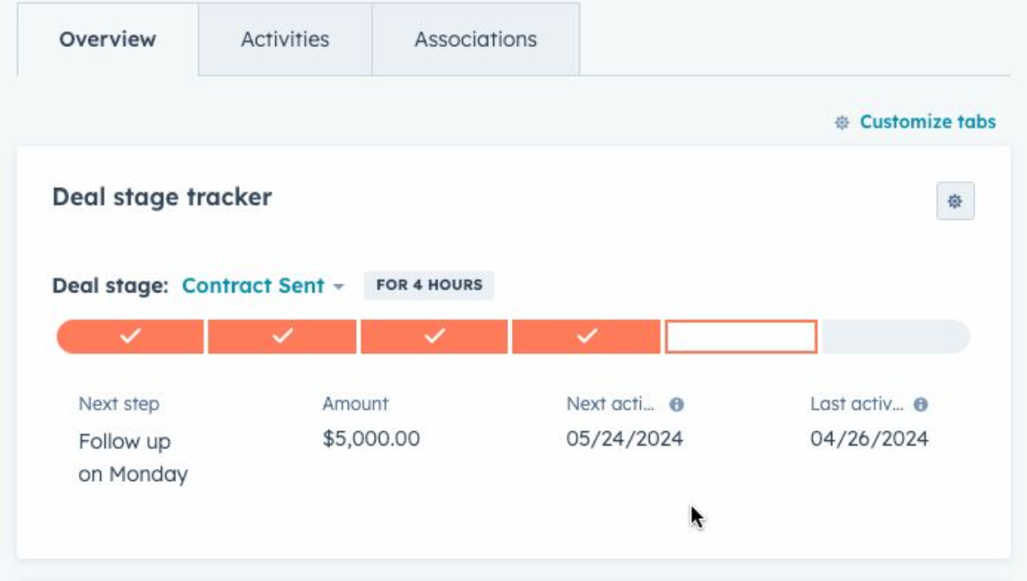 Deal Velocity & Contact Lifecycle Stage Velocity in Stage Tracker Card