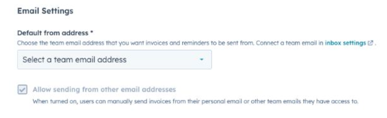 Set Default Email to Send Invoices from Commerce Hub